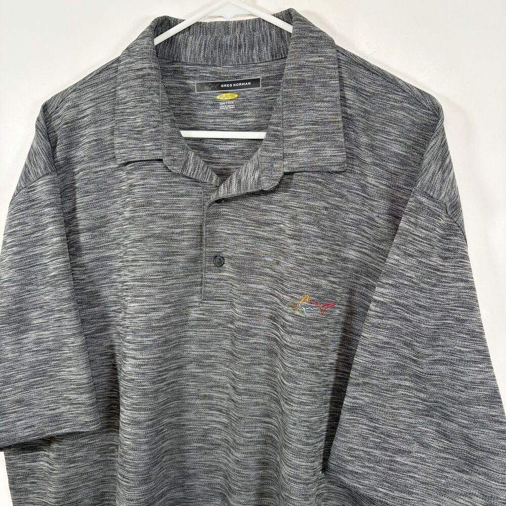 Greg Norman Golf Polo Shirt Mens 3XL Gray Heathered Performance Short Sleeve